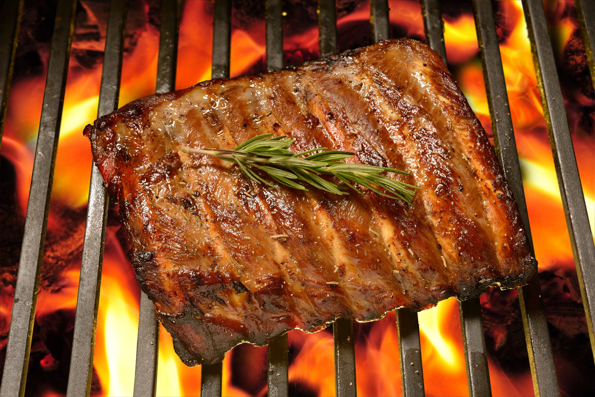 Grilled pork ribs