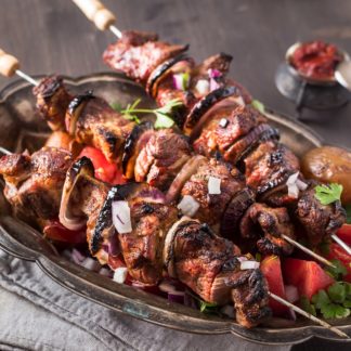 Pork on skewers