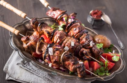 Pork on skewers