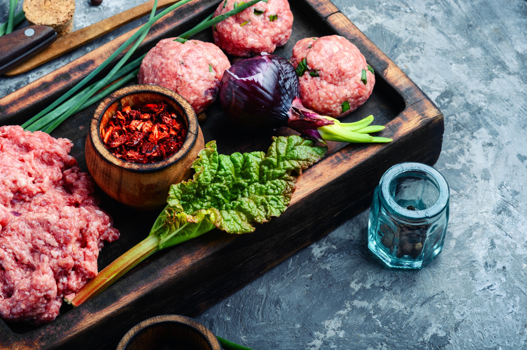 Meatballs,preparation for cooking