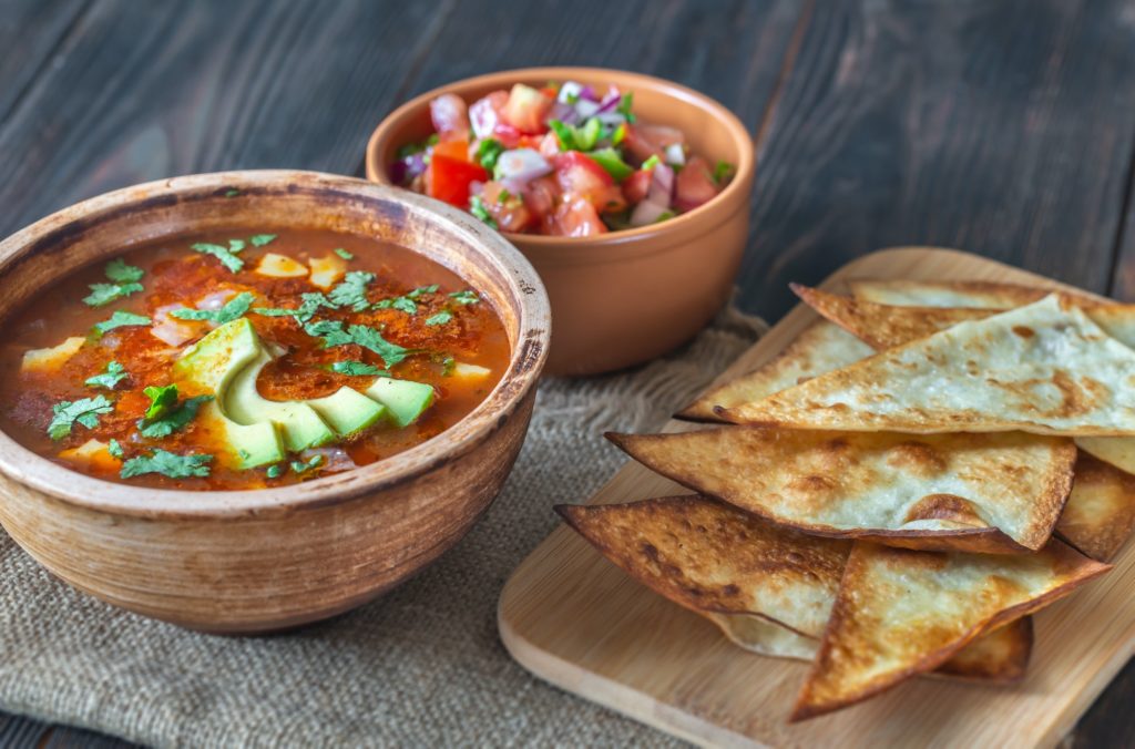 Bowl of spicy Mexican soup